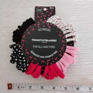 LUX 50 Pk Wreath Of Non Damaging Hair Ties 5 Colors